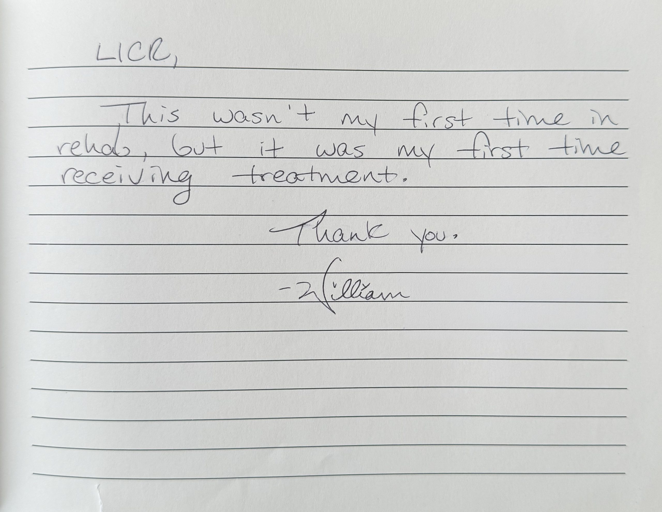 Guest Book Note from William